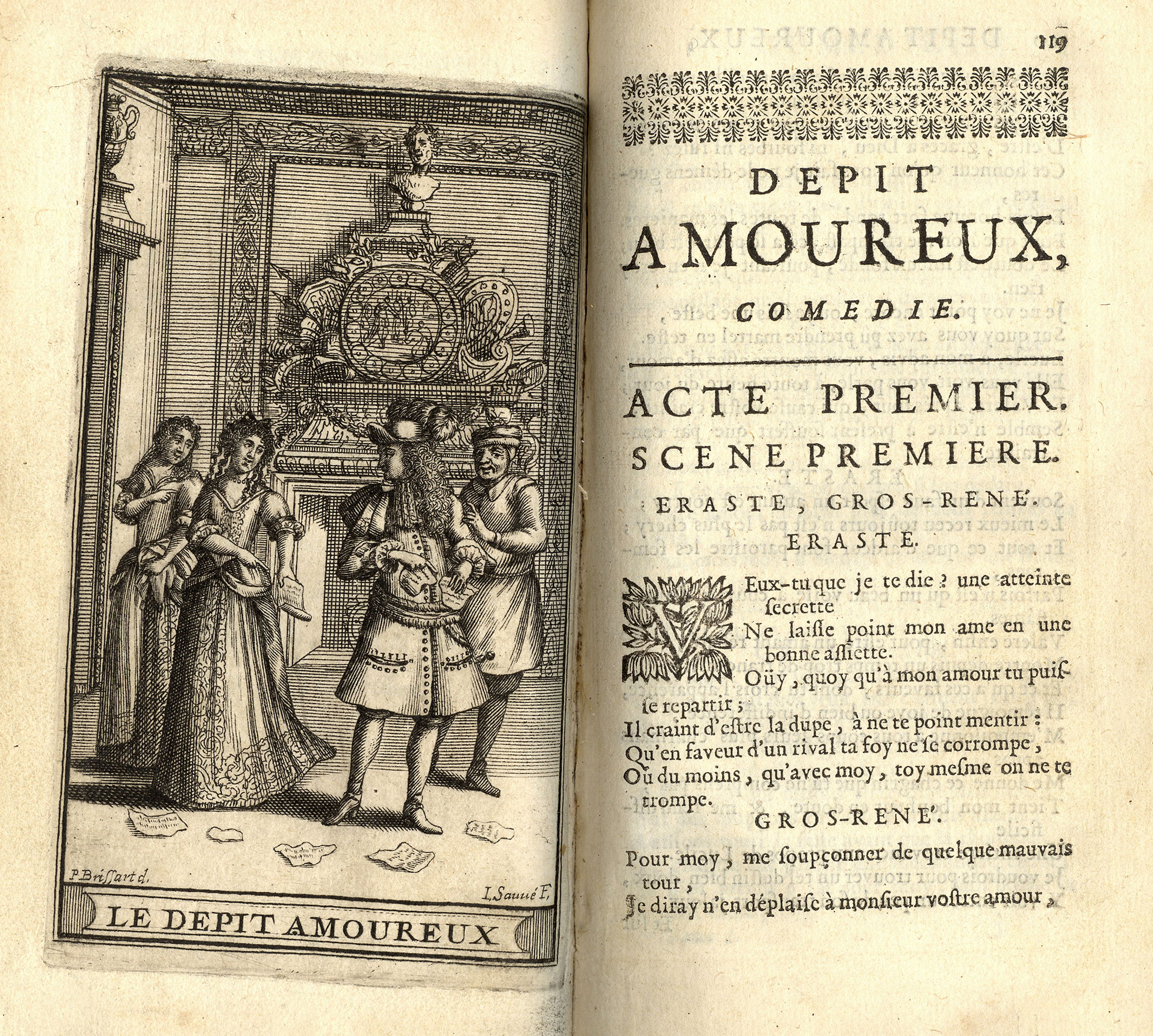 Frontispice et début de l'acte I de la pièce