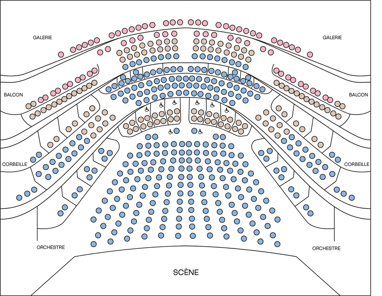 Plan de salle de l'Athénée Théâtre Louis-Jouvet