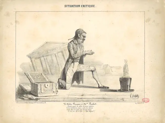 Le Théâtre Français à Melle Rachel, caricature