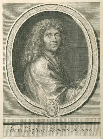 Molière / gravure de Edelinck