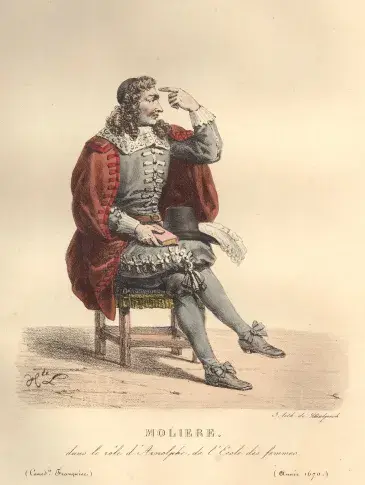 Molière, dans le rôle d'Arnolphe de "L'Ecole des femmes" / gravure de Delpech