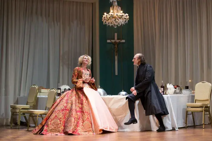 « Le Tartuffe », 2014, mise en scène de Galin Stoev, avec Elsa Lepoivre (Elmire), Michel Vuillermoz (Tartuffe)