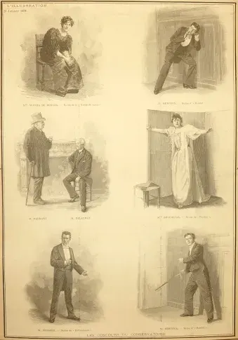 Les candidats au concours du Conservatoire. "L'Illustration", 28 juillet 1894. Album Pasteur, 1894.