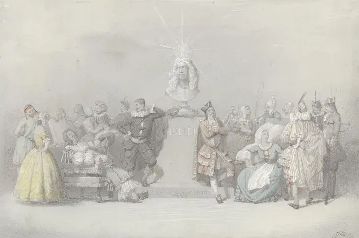 Les valets de Molière / dessin de Charles-Olivier Merson