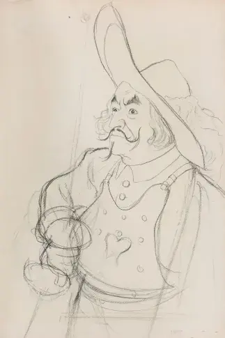 Henri Rollan dans "Le Bourgeois gentilhomme", dessin de Nikolaï Sokolov