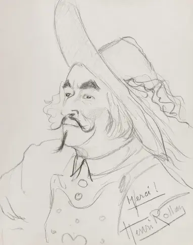 Henri Rollan dans "Le Bourgeois gentilhomme", dessin de Nikolaï Sokolov