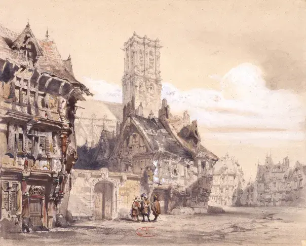« Le Conseiller rapporteur » de Casimir Delavigne : acte I, la ville, rideau / Philastre et Cambon, 1841
