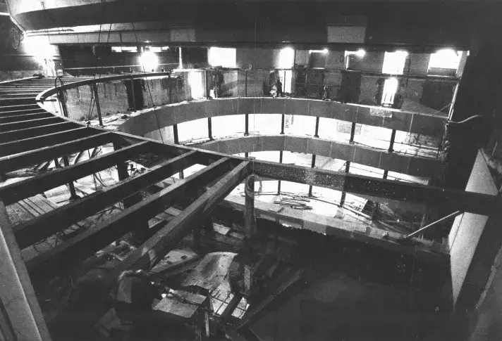 Travaux de la salle Richelieu en 1976