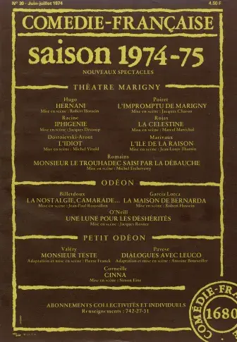 Revue de la Comédie-Française, n° 30, juin-juillet 74