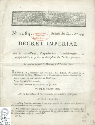 Décret de Moscou, 15 octobre 1812