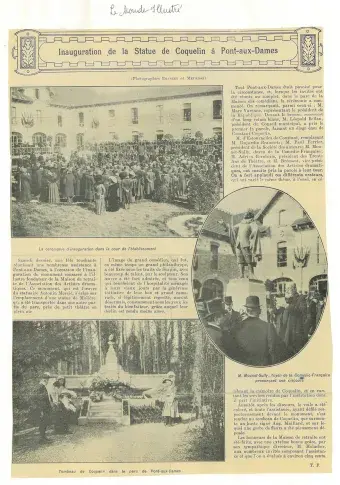 Inauguration de la Statue de Coquelin aîné à Pont-aux-Dames