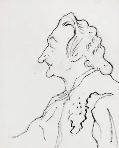 Jean Vilar dans "Dom Juan", dessin de Nikolaï Sokolov