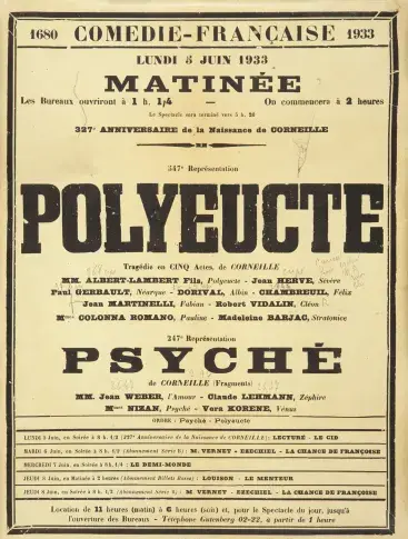 Affiche du 5 juin 1933