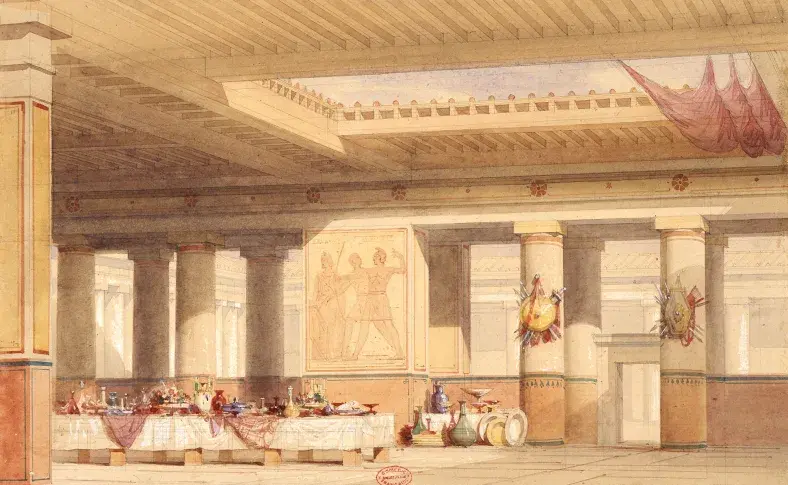 « Ulysse » de François Ponsard : 3ème acte, la salle du festin / Nolau et Rubé, 1852