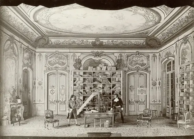 Photographie de répétition de "Thermidor" de Victorien Sardou, 1891. Photographie Auguste Bert
