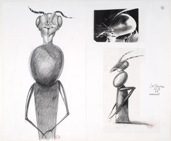 Maquette de costume de Moidele Bickel : la Fourmi dans « Les Fables », 2004