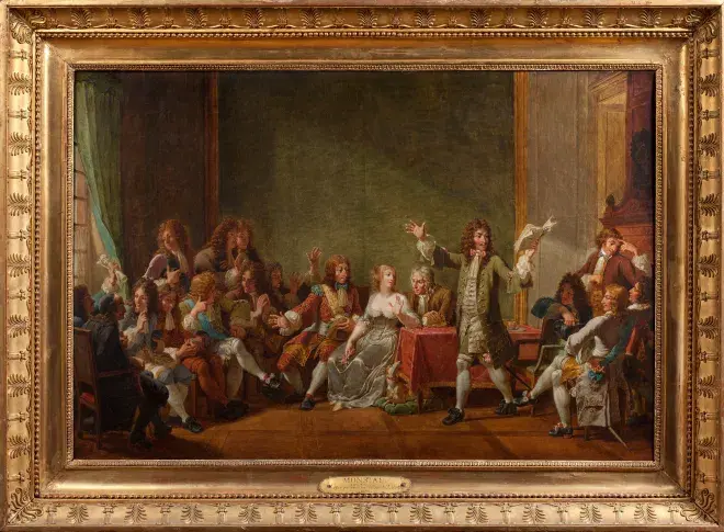 Molière lisant Tartuffe chez Ninon de Lenclos, huile sur toile de Nicolas-André Monsiau, 1802