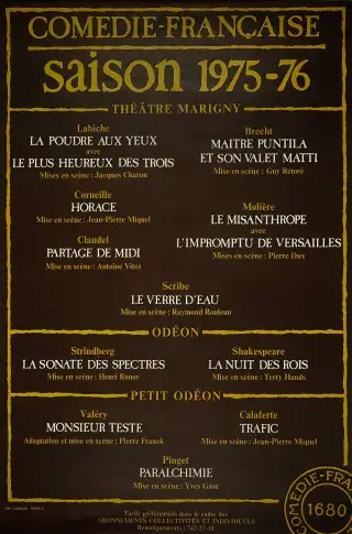Affiche de la saison 1975-1976 au Théâtre Marigny
