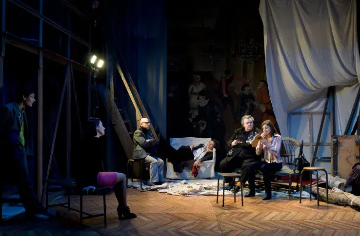 « La Critique de l’Ecole des femmes », 2011, mise en scène de Clément Hervieu-Léger, avec Loïc Corbery (Dorante), Clotilde de Bayser (Uranie), Christian Hecq (Lysidas), Elsa Lepoivre (Climène), Serge Bagdassarian (le Marquis), Georgia Scalliet (Elise)