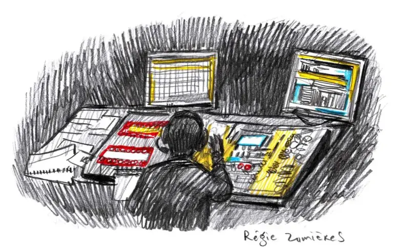 La Régie lumière, dessin de Damien Roudeau