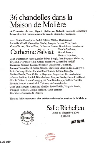 Programme "36 chandelles dans la Maison de Molière"